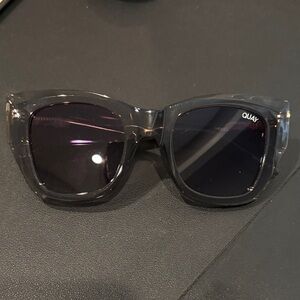 Quay Australia Transparent Smoky Gray Square Sunglasses